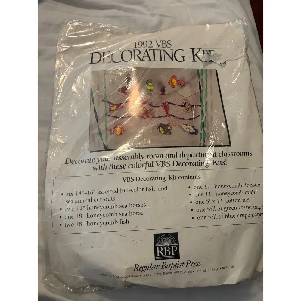 VBS Vacation Bible School Decorating Kit‎ 1992 Ocean Theme Under the Sea NWT 90s